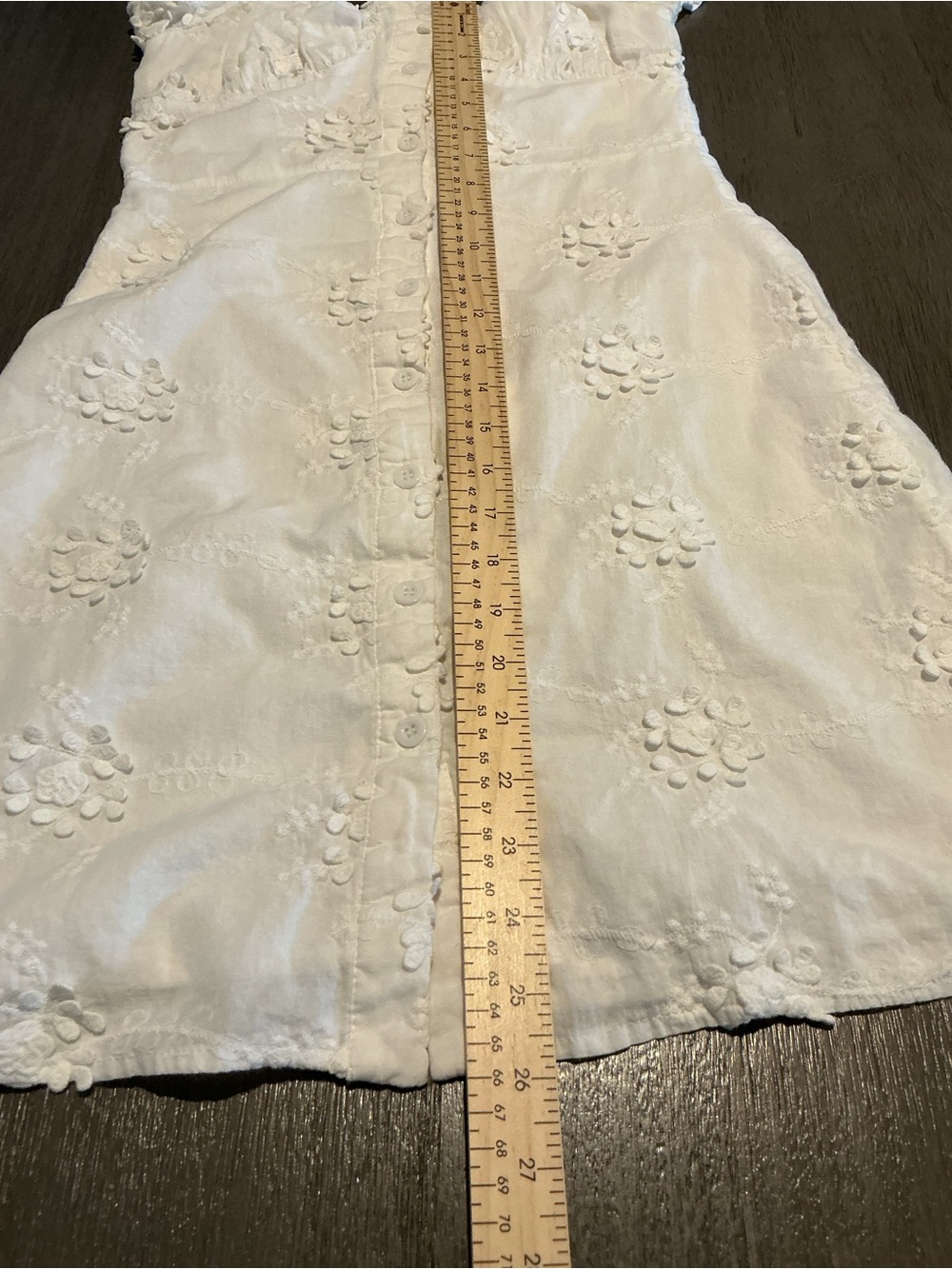 Kourt White Embroidered Floral Button Front Mini Dress Size XS Cottagecore - Picture 8 of 9